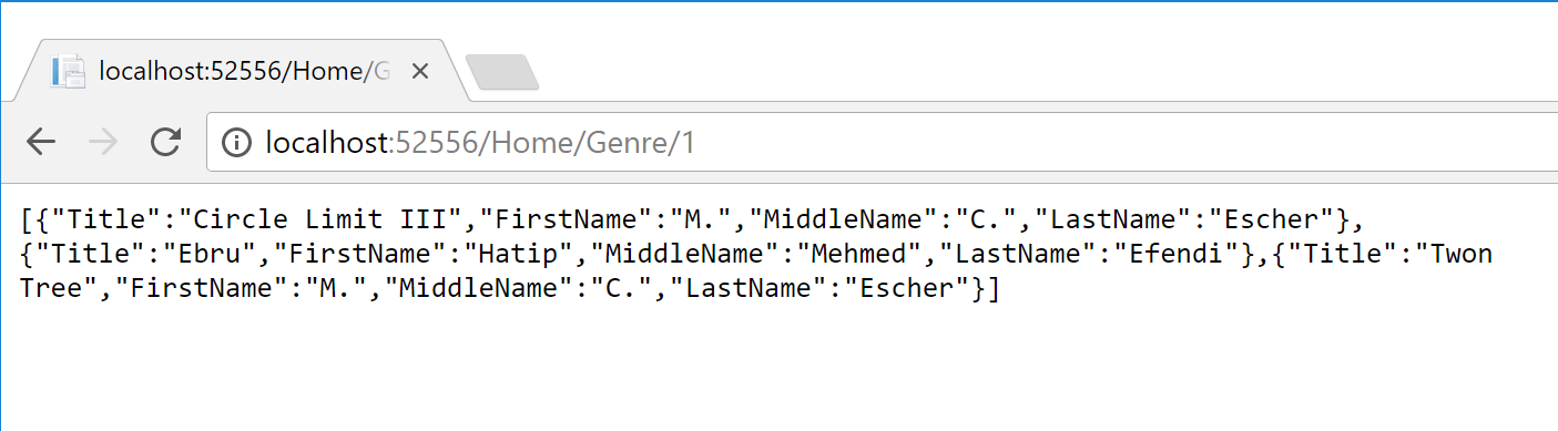 JSON page output